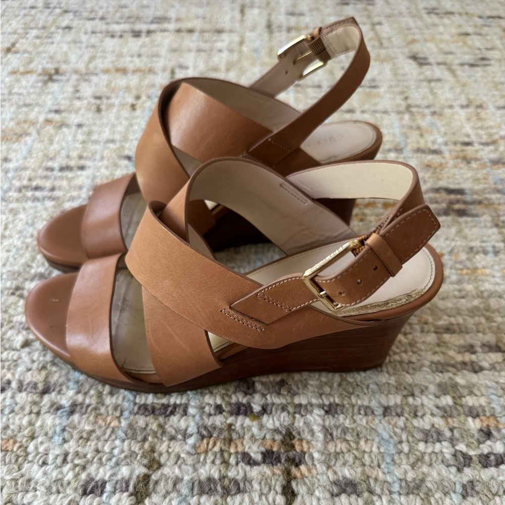 Cole Haan Tan Leather Wedge - Picture 2 of 4